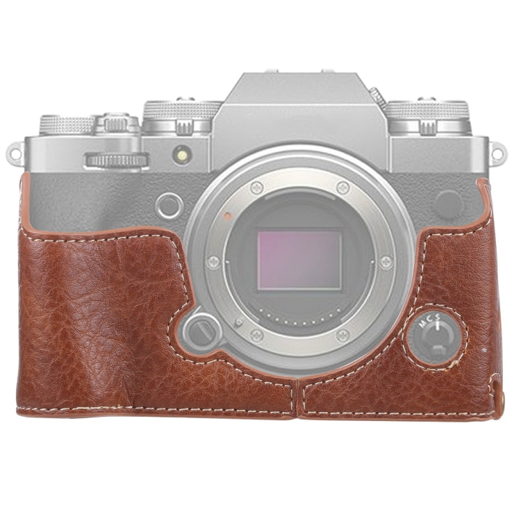 Base mezza custodia per fotocamera in pelle PU con trama litchi da 1/4 di pollice per FUJIFILM X-T4, For FUJIFILM X-T4 Litchi