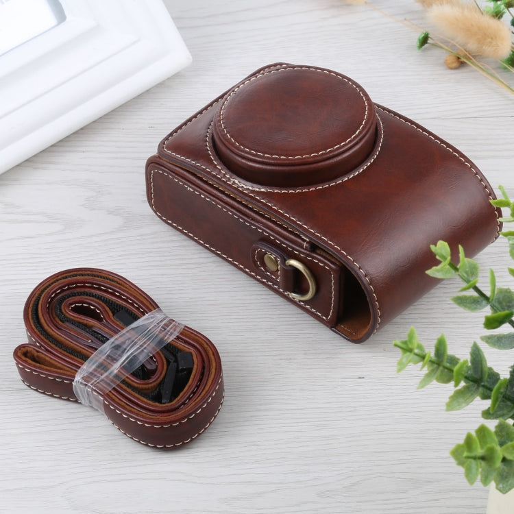 Custodia in pelle PU con vibrazione verticale per fotocamera full body con cinturino per Ricoh GR III / GRII, Sony ZV-1 / DSC-RX100M7 / RX100M6 / RX100M5 / RX100M2, For Ricoh GR III