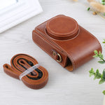Custodia in pelle PU con vibrazione verticale per fotocamera full body con cinturino per Ricoh GR III / GRII, Sony ZV-1 / DSC-RX100M7 / RX100M6 / RX100M5 / RX100M2, For Ricoh GR III