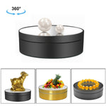 Giradischi elettrico con specchio girevole da 12 cm a 360 gradi, supporto per riprese video, giradischi, carico: 3 kg, 12cm Mirror Black, 12cm Mirror White