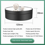 Giradischi elettrico con specchio girevole da 12 cm a 360 gradi, supporto per riprese video, giradischi, carico: 3 kg, 12cm Mirror Black, 12cm Mirror White