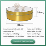 Giradischi elettrico con specchio girevole da 12 cm a 360 gradi, supporto per riprese video, giradischi, carico: 3 kg, 12cm Mirror Sequins Gold, 12cm Mirror Sequins Silver