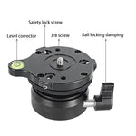 BEXIN DY-60N Cupola con filettatura da 3/8 pollici Treppiede professionale Livellamento Base della testa panoramica a 360 gradi con livella a bolla e adattatore a vite da 3/8 pollici, DY-60N 3/8 inch