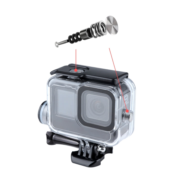 Per GoPro HERO10 Black / HERO9 Black Custodia impermeabile con ricarica da 30 m con fibbia di montaggio di base e vite, For GoPro HERO9 Black / Charging