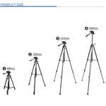 WeiFeng WT-3560 Gambe pieghevoli a 3 sezioni Supporto per treppiede in lega di alluminio per trasmissione dal vivo, WT-3560