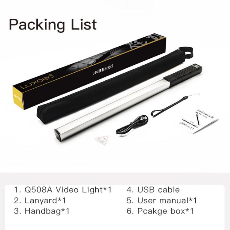 LUXCeO Q508A 8 colori foto LED Stick luce video palmare impermeabile LED luce di riempimento lampada di illuminazione flash con telecomando, Q508A