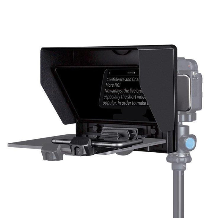 FEELWORLD TP10 Teleprompter pieghevole portatile da 10 pollici con anello adattatore per obiettivo telecomando per smartphone/tablet inferiori a 10 pollici, TP10