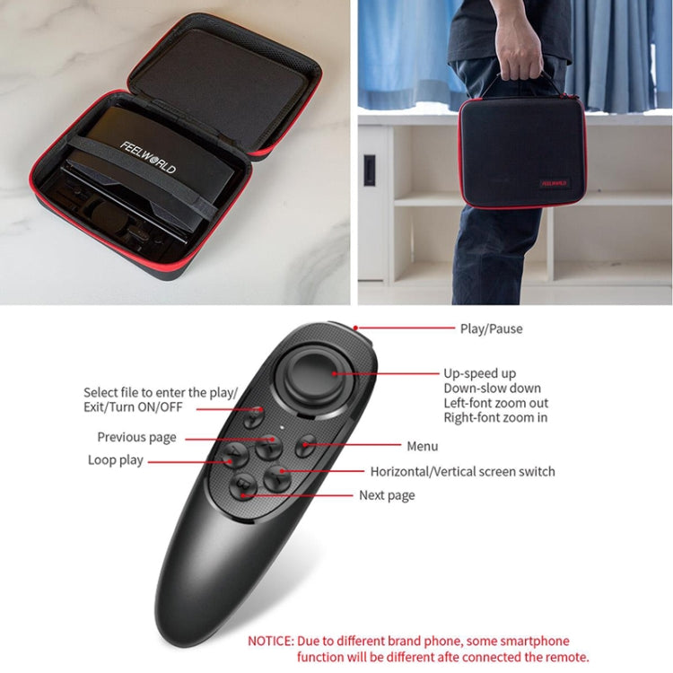 FEELWORLD TP10 Teleprompter pieghevole portatile da 10 pollici con anello adattatore per obiettivo telecomando per smartphone/tablet inferiori a 10 pollici, TP10