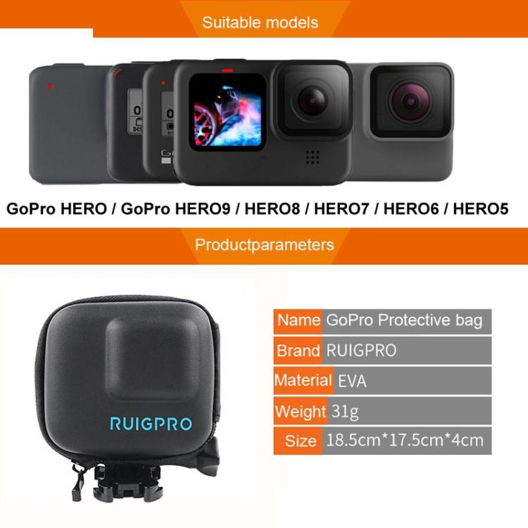 RUIGPRO Super Mini EVA Custodia protettiva per GoPro Hero11 Black / HERO10 Black / HERO9 Black / HERO8 Black /7 /6 /5, For GoPro HERO7 /6 /5
