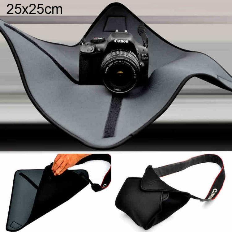 Coperta magica antiurto con borsa in neoprene per obiettivi fotografici Canon / Nikon / Sony, dimensioni: 25 x 25 cm, 25 x 25cm