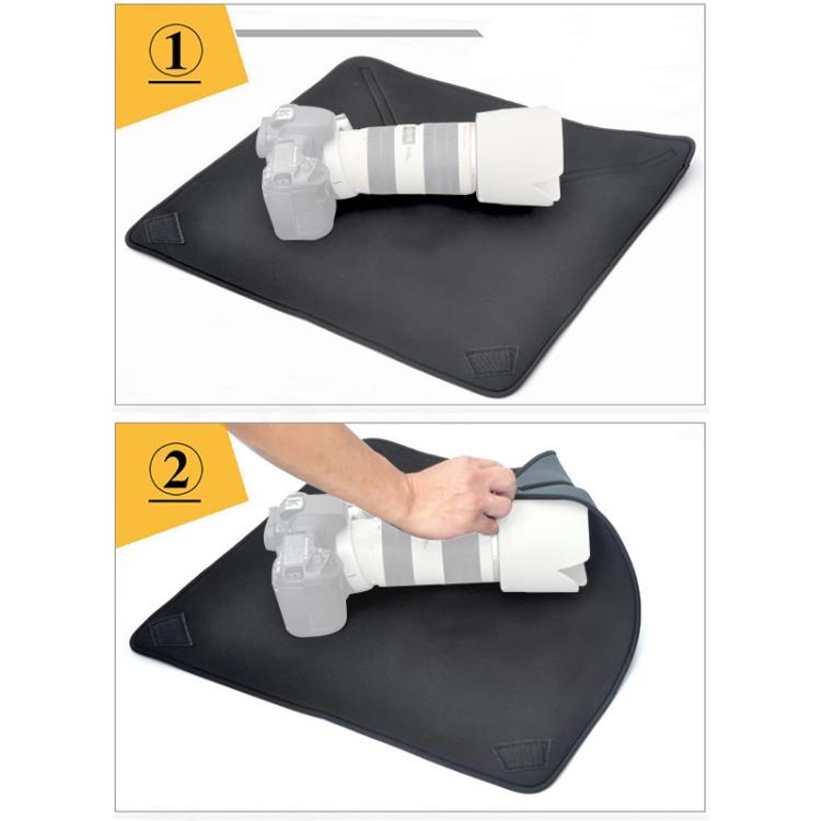 Coperta magica antiurto con borsa in neoprene per obiettivi fotografici Canon / Nikon / Sony, dimensioni: 55 x 55 cm, 55 x 55cm
