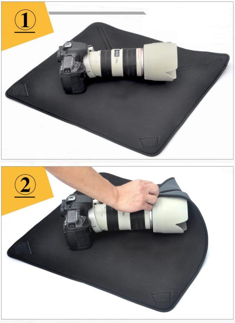 Coperta magica antiurto con borsa in neoprene per obiettivi fotografici Canon / Nikon / Sony, dimensioni: 35 x 35 cm, 35 x 35cm