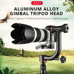 YELANGU A201 Testa per treppiede con giunto cardanico orizzontale a 360 gradi per fotocamere DV e SLR, A201
