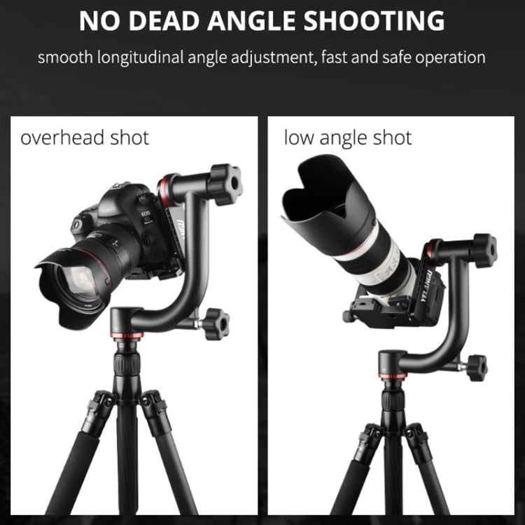 YELANGU A201 Testa per treppiede con giunto cardanico orizzontale a 360 gradi per fotocamere DV e SLR, A201
