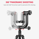 YELANGU A201 Testa per treppiede con giunto cardanico orizzontale a 360 gradi per fotocamere DV e SLR, A201