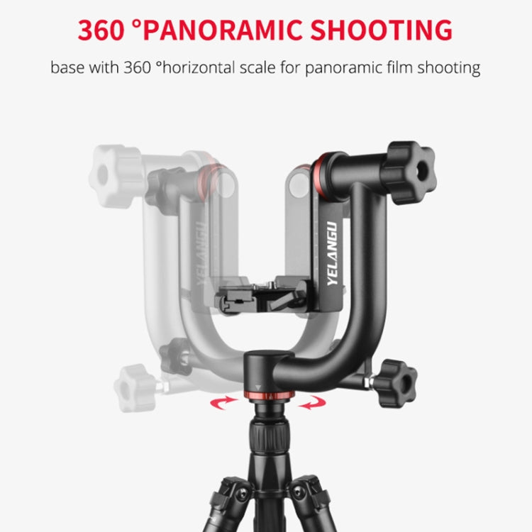 YELANGU A201 Testa per treppiede con giunto cardanico orizzontale a 360 gradi per fotocamere DV e SLR, A201