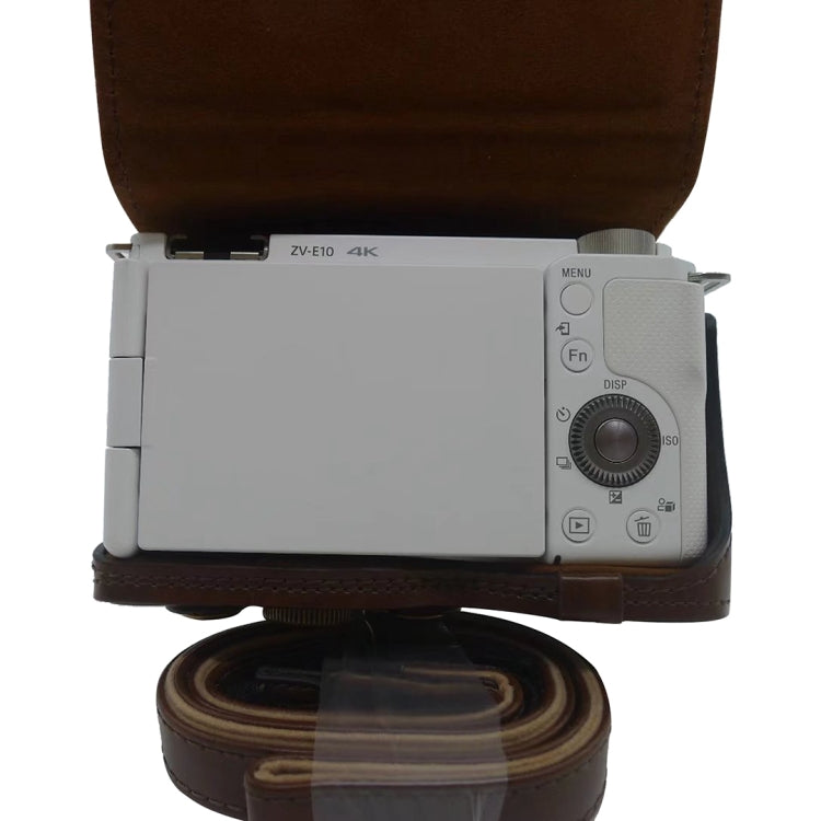 Custodia in pelle PU per fotocamera integrale per Sony ZV-E10, For Sony ZV-E10