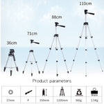 Treppiede per trasmissione dal vivo Gambe pieghevoli a 4 sezioni Supporto per treppiede in lega di alluminio con testa tridimensionale a forma di U per DSLR e fotocamera digitale, altezza regolabile: 35-106 cm, 3110 Silver