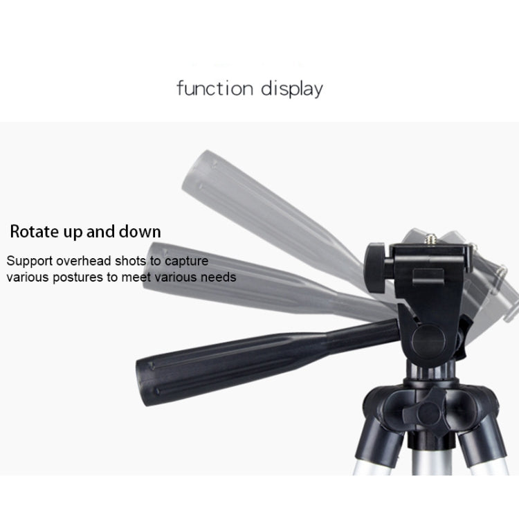 Treppiede per trasmissione dal vivo Gambe pieghevoli a 4 sezioni Supporto per treppiede in lega di alluminio con testa tridimensionale a forma di U per DSLR e fotocamera digitale, altezza regolabile: 35-106 cm, 3110 Silver