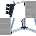 Treppiede per trasmissione dal vivo Gambe pieghevoli a 4 sezioni Supporto per treppiede in lega di alluminio con testa tridimensionale a forma di U per DSLR e fotocamera digitale, altezza regolabile: 35-106 cm, 3110 Silver