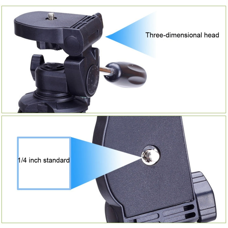 YUNTENG VCT-680RM Gambe pieghevoli a 4 sezioni Supporto per treppiede in lega di alluminio con testa tridimensionale per DSLR e fotocamera digitale, altezza regolabile: 46-138 cm, VCT-680RM