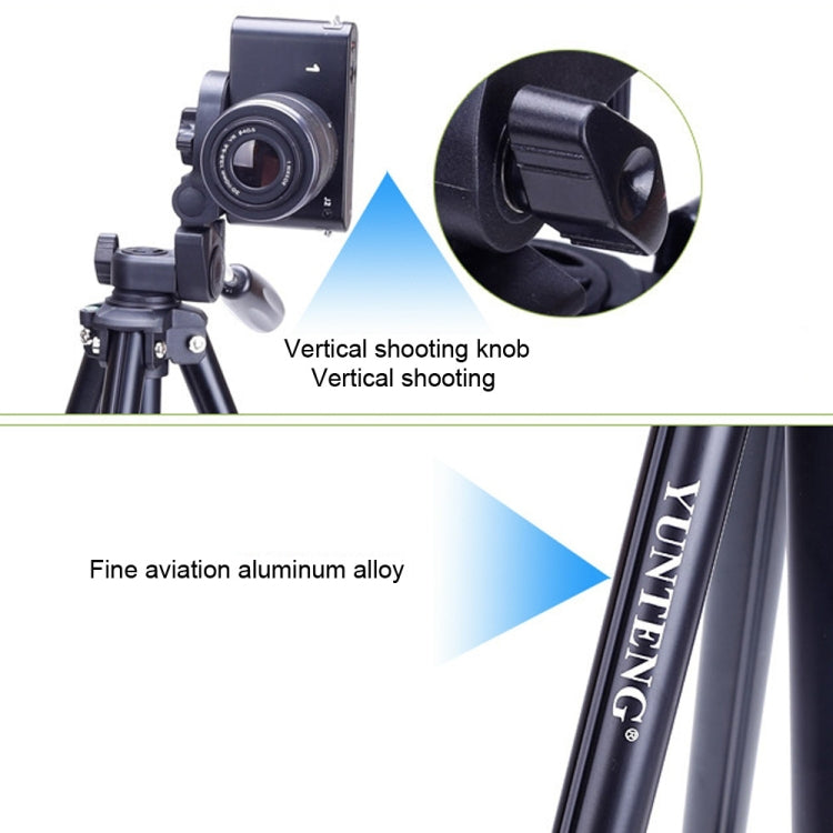 YUNTENG VCT-680RM Gambe pieghevoli a 4 sezioni Supporto per treppiede in lega di alluminio con testa tridimensionale per DSLR e fotocamera digitale, altezza regolabile: 46-138 cm, VCT-680RM