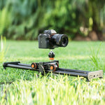 YELANGU L4X-60ET Binario di scorrimento per giunzioni da 60 cm + Fibbia per binario per carrello con testa a sfera per fotocamere reflex/videocamere, L4X-60ET 60cm