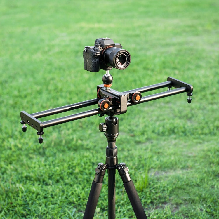 YELANGU L4X-60ET Binario di scorrimento per giunzioni da 60 cm + Fibbia per binario per carrello con testa a sfera per fotocamere reflex/videocamere, L4X-60ET 60cm