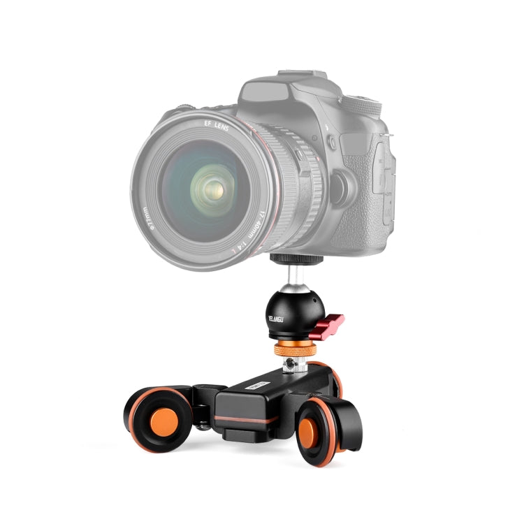 YELANGU L4X-BC Ruota per telecamera Dolly II Carrello elettrico per binario a 3 ruote Puleggia video Carrello con testa a sfera, Carico: 3 kg, L4X-BC