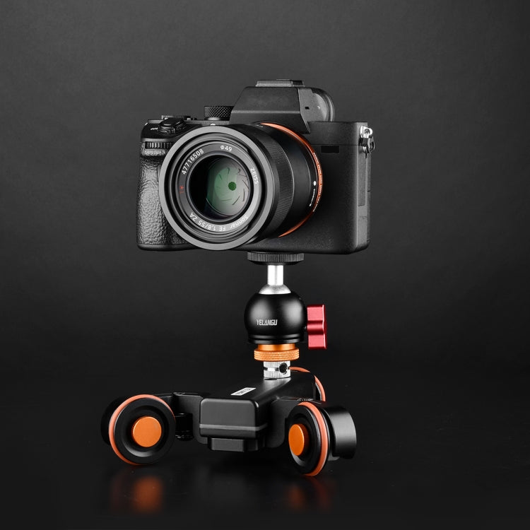 YELANGU L4X-BC Ruota per telecamera Dolly II Carrello elettrico per binario a 3 ruote Puleggia video Carrello con testa a sfera, Carico: 3 kg, L4X-BC