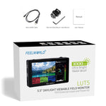 FEELWORLD LUT5 Monitor da campo per fotocamera DSLR con touch screen ultra luminoso da 5,5 pollici 3000nit, LUT5