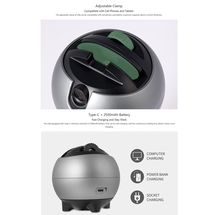 LAIZESKE LA8 Smart Robot Cameraman Supporto per telefono con localizzazione automatica a 360 gradi, LA8