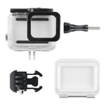 Custodia protettiva impermeabile da 45 m + cover posteriore touch screen per GoPro NEW HERO /HERO6 /5, con fissaggio di base e vite con fibbia, non è necessario rimuovere l'obiettivo, Touch Screen (Transparent), Touch Screen (Black)