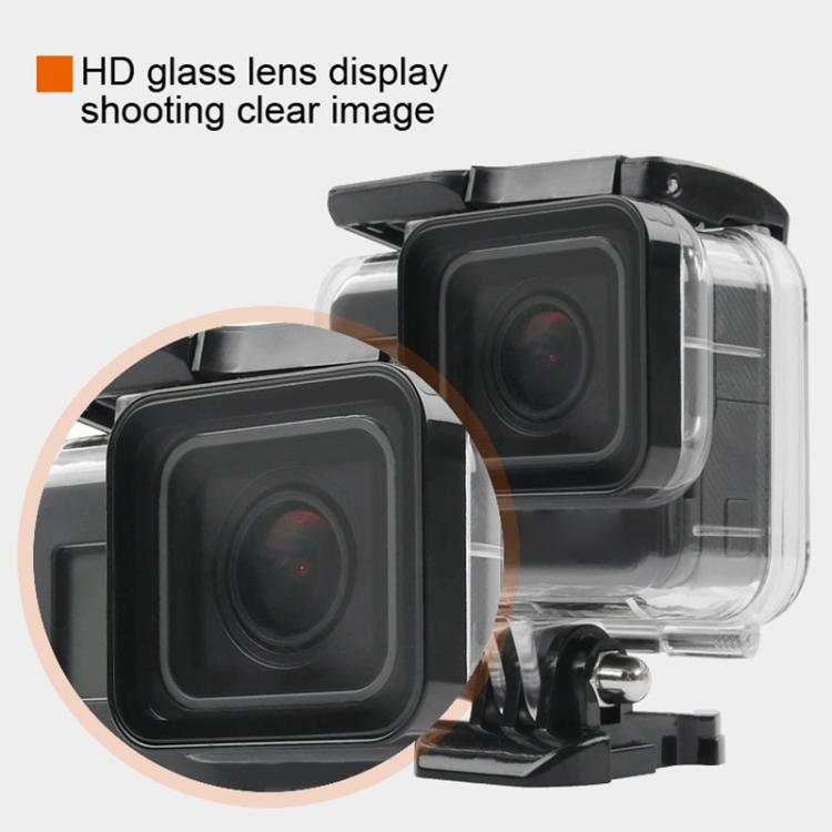 Custodia protettiva impermeabile da 45 m + cover posteriore touch screen per GoPro NEW HERO /HERO6 /5, con fissaggio di base e vite con fibbia, non è necessario rimuovere l'obiettivo, Touch Screen (Transparent), Touch Screen (Black)