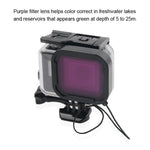 Custodia protettiva impermeabile da 45 m + cover posteriore touch screen per GoPro NEW HERO /HERO6 /5, con supporto base fibbia e vite e filtri (viola, rosso, rosa), non è necessario rimuovere l'obiettivo, Touch Screen + Filters (Transparent)          ...