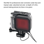 Custodia protettiva impermeabile da 45 m + cover posteriore touch screen per GoPro NEW HERO /HERO6 /5, con supporto base fibbia e vite e filtri (viola, rosso, rosa), non è necessario rimuovere l'obiettivo, Touch Screen + Filters (Transparent)          ...