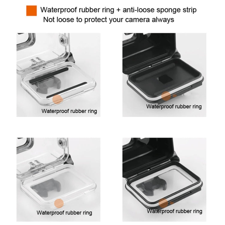 Custodia protettiva impermeabile da 45 m + cover posteriore touch screen per GoPro NEW HERO /HERO6 /5, con supporto base fibbia e vite e filtri (viola, rosso, rosa), non è necessario rimuovere l'obiettivo, Touch Screen + Filters (Transparent)          ...