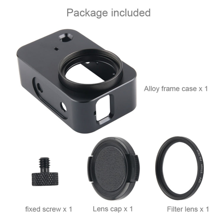 Custodia Gabbia protettiva in lega di alluminio con obiettivo filtro da 37 mm, copriobiettivo e vite per fotocamera piccola Xiaomi Mijia