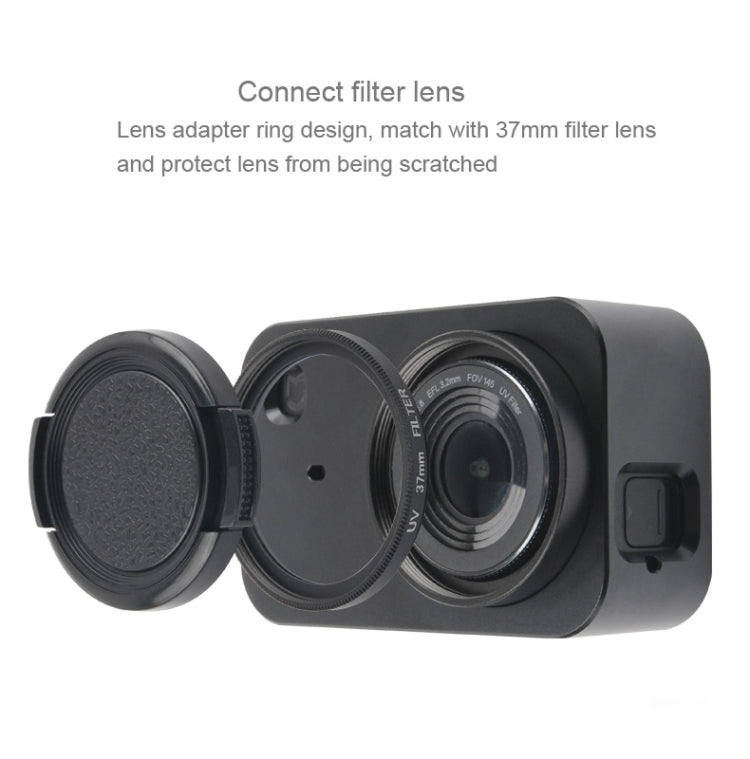 Custodia Gabbia protettiva in lega di alluminio con obiettivo filtro da 37 mm, copriobiettivo e vite per fotocamera piccola Xiaomi Mijia