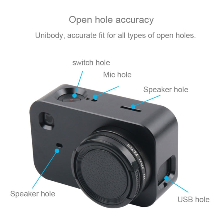 Custodia Gabbia protettiva in lega di alluminio con obiettivo filtro da 37 mm, copriobiettivo e vite per fotocamera piccola Xiaomi Mijia
