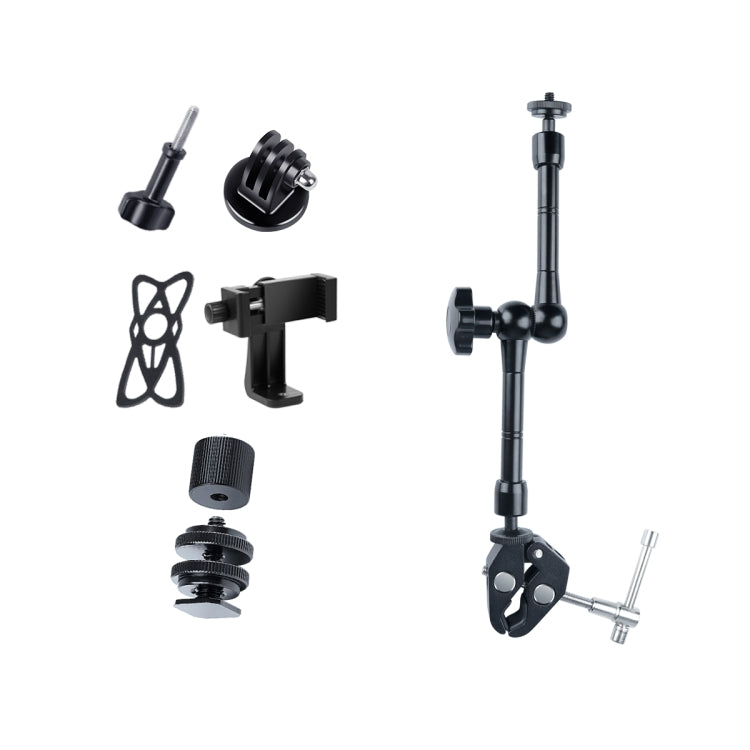 Braccio magico articolato con attrito regolabile da 11 pollici + grandi clip ad artiglio con morsetto per telefono, 11 inch Magic Arm + Claws Clips with Phone Clamp