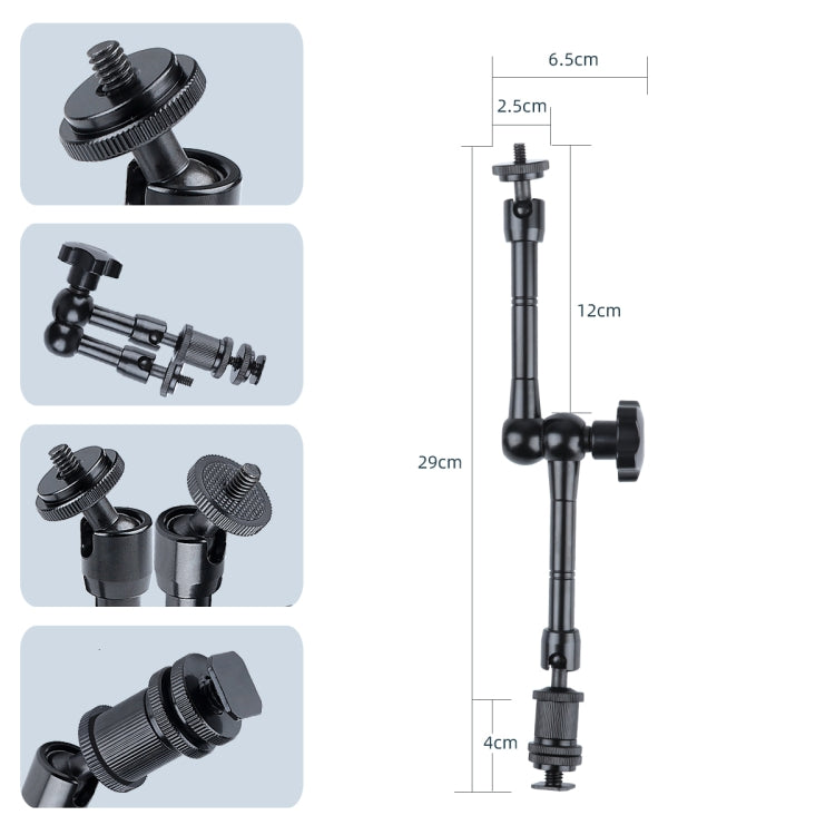 Braccio magico articolato con attrito regolabile da 11 pollici + grandi clip ad artiglio con morsetto per telefono, 11 inch Magic Arm + Claws Clips with Phone Clamp