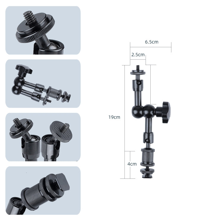 Braccio magico articolato con attrito regolabile da 7 pollici + grandi clip ad artiglio con morsetto per telefono, 7 inch Magic Arm + Claws Clips with Phone Clamp