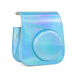 Borsa per fotocamera full body con custodia in pelle Aurora Color con tracolla per FUJIFILM Instax mini 11, Blue