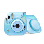 Borsa per fotocamera full body con custodia in pelle Aurora Color con tracolla per FUJIFILM Instax mini 11, Blue
