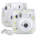 Borsa per fotocamera con custodia rigida in PVC Stars Crystal con tracolla per FUJIFILM Instax Mini 11, Transparent