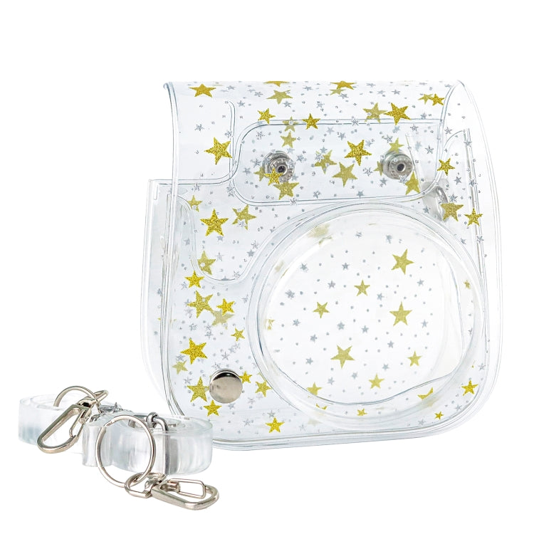 Borsa per fotocamera con custodia rigida in PVC Stars Crystal con tracolla per FUJIFILM Instax Mini 11, Transparent