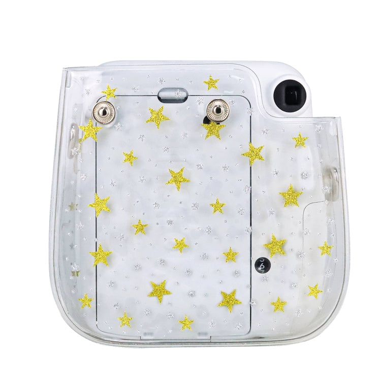 Borsa per fotocamera con custodia rigida in PVC Stars Crystal con tracolla per FUJIFILM Instax Mini 11, Transparent