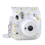 Borsa per fotocamera con custodia rigida in PVC Stars Crystal con tracolla per FUJIFILM Instax Mini 11, Transparent