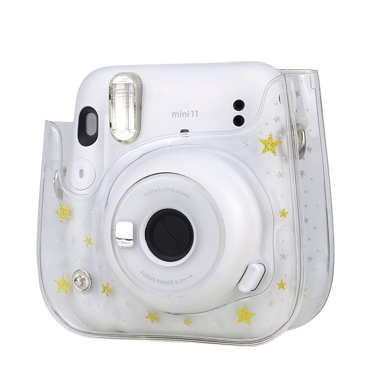Borsa per fotocamera con custodia rigida in PVC Stars Crystal con tracolla per FUJIFILM Instax Mini 11, Transparent
